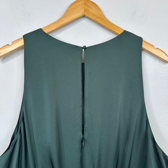 Express Green Satin Tie Waist Midi Dress - Picture 2 of 6